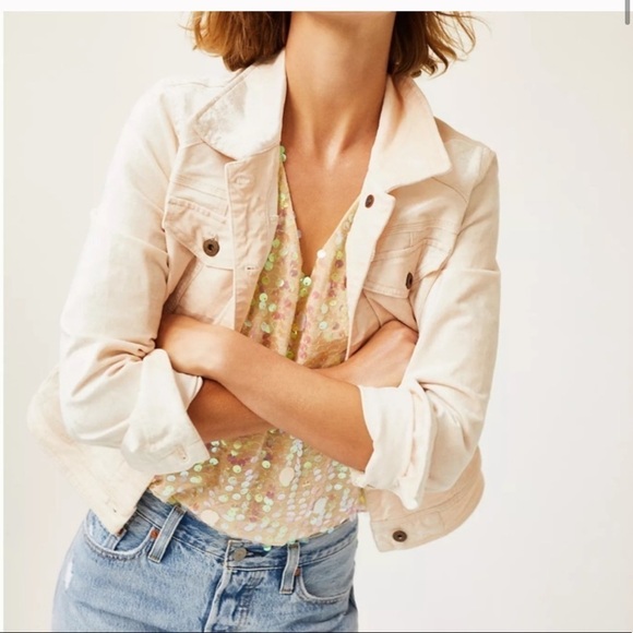 Anthropologie Jackets & Blazers - Anthropologie Pilcro & The Letterpress Pink Button Up Velvet Jacket XS